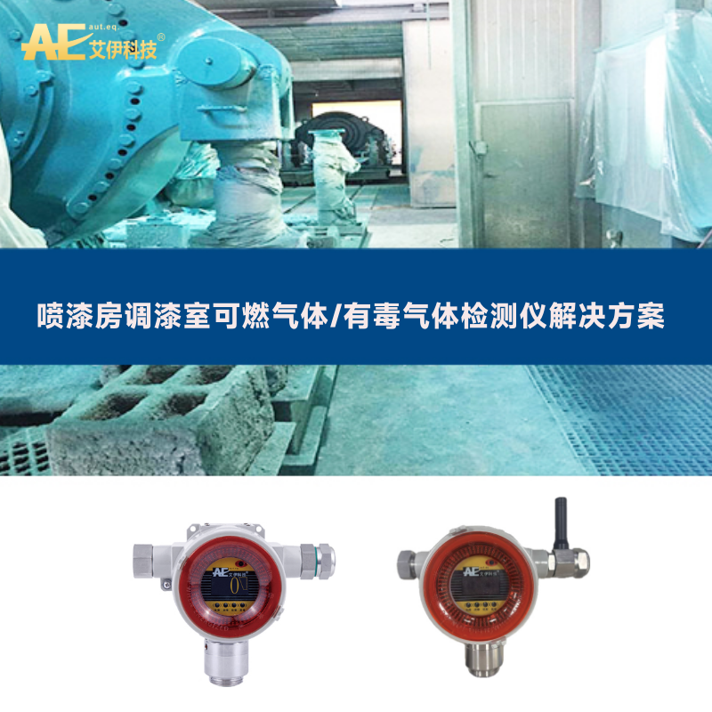 喷漆房调漆室可燃气体报警器/有毒气体检测仪解决方案